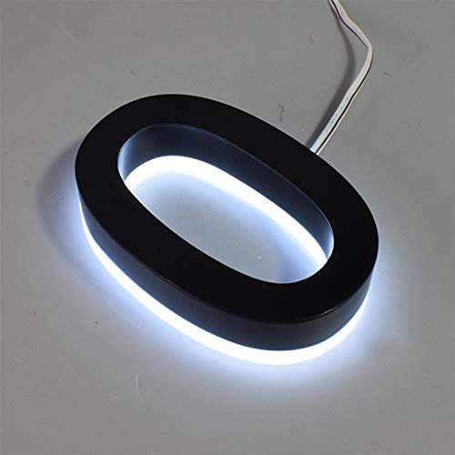 Pilang Zxxin-Hausnummer, Schwarz 0-9 ABC Home Hotel Türschilder, individuell gestalteter Led Lettre Sign Adresse Privatnummer, im Freien Wasserdichten Moderne 3D, Stark und langlebig