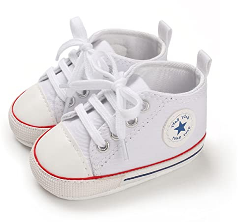 Scarpine Primi Passi Scarpe in Tela per Bambino Suola Morbida Scarpe in Tela Traspirante Antiscivolo Leggera per Bambino
