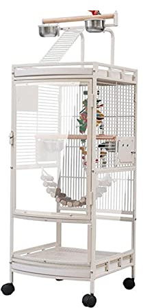 QTBH Universal Birdcage Bird Carrier Practical Bird Cage Double Layer Bird House Outdoor Plastic Large Bird Cage Cockatoo Canary Parrot Macaw Cage with 4 Casters Parrot Cage Outdoor Bird Aviary