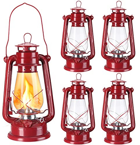 4 Stück Öllampe 30,5 cm Hurricane Laterne Kerosinlampe Öllaterne Kraftstoff Camping Laternen Brennende Laterne Metall Hängende Laterne mit Docht für Indoor Party Dekorationen Zuhause Camping Wandern