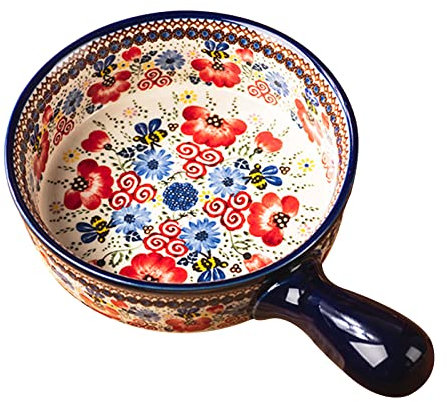 Salad Bbowl,Soup Bowls,French Onion Soup Bowl with Handle, 600ml Vintage Tableware Ceramic Bowl Microwave and Oven Safe, 23.5x15x5cm-bee-600ml, 21oz (Color : Bee, Size : 600ml)