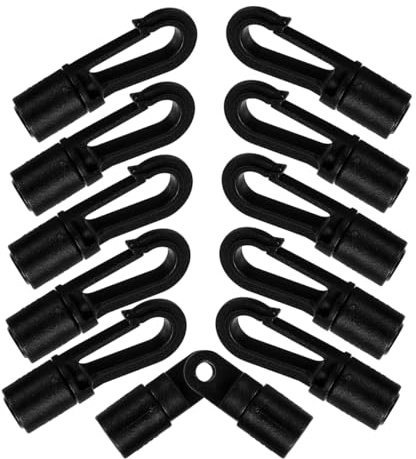 CORHAD 12pcs Bungee Cord End Hooks Elastic Cord Terminal Ends for Kayaks and Boats Type A Hooks Water-resistant Design for Secure Cordage