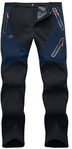 HFDWYJ Pantaloni Militari da Uomo Impermeabili Tactical Pantaloni Cargo Outdoor con Tasche con Zip Uomini Snow Ski Outdoor Impermeabile Windproof Pile Cargo Hiking Pants-Nero + Tibetano-S