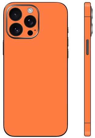 Solid Color Skin Wrap Compatible with iPhone 15 Pro (Orange)