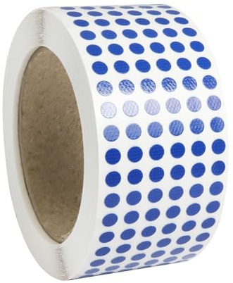 KLEBESHOP24 Kleine Markierungspunkte aus Gewebe, blau, 6 mm, 10.000 Stück | auf Rolle