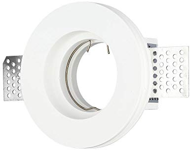 Round recessed Downlight GU10 in White, Made of Plaster, Ideal for Lighting Spaces in an Elegant and Modern Way. Perfect for Installing in Ceilings of Different environments.
