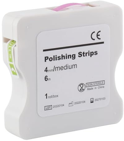 Zahn Schleifpapier,Tragbar Zahnschleifpapier 4mm Breite 6m/Rollen/Box Polierstreifen Zahnzwischenräume Zahnschleifpapier Interdental Schleifwerkzeuge zum Polieren von Zähnen (Rosa)