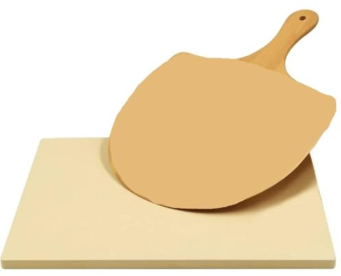 Piedra Para Pizza 1 Juego de piedra de Pizza for horno y parrilla, paleta de madera for pelar Pizza for parrilla, piedra de cocina resistente a golpes térmicos Para Hornear Pizza, Pasteles