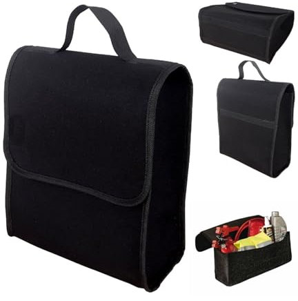Auto Organizer Toolbag Größe S, Kofferraum Organizer, Auto Gadget, Aufbewahrungsbox Auto, Organizer, Auto Kofferraum Organizer, Auto Tasche, Organizer Auto, Auto Zubehör 27x16x30 cm Schwarz XMKMT1-L1