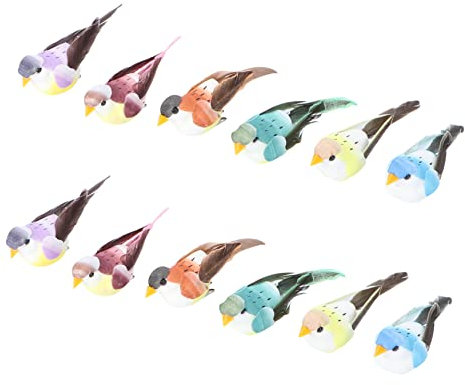 Alipis 12stücke Teiliges Künstliche Vogel Ornamente Für Garten Deko Lebensechte Simulation Vögel Mit Clips Für Kreative Garten Innenraumgestaltung