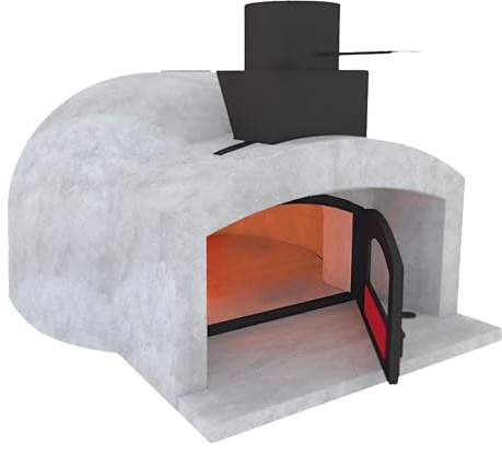 FORTUNATO Forno Legna Tradizionale Cottura Diretta Diametro 80 Cm Capienza 2/3 Pizze Refrattario Allumina Cemento Fuso