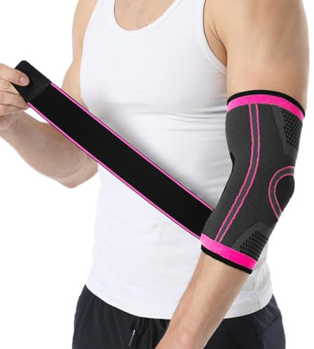 NuCamper Ellenbogenbandage mit Riemen Herren Damen, Tennisarm, Golferarm, Kompressionsbandage, Rutschfeste, Armbandage für Sehnenentzündung, Arthritis, Gelenkschmerzen, Kraftsport, Sport, Tennis, Golf