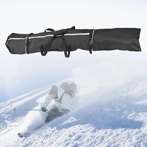 BORDEAG Skisack, Skitasche Wasserdicht Schwarz, Snowboardtasche, Skitasche Schwarz Einsteiger, 203×32 cm Für Auto, Flugzeug, Schneereisen Und Outdoor-Abenteuer