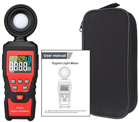 Luxmètre Professionnel De Haute Précision, Illuminateur LCD, Photomètre Numérique, Luxmètre HT620(HT620L Professional)