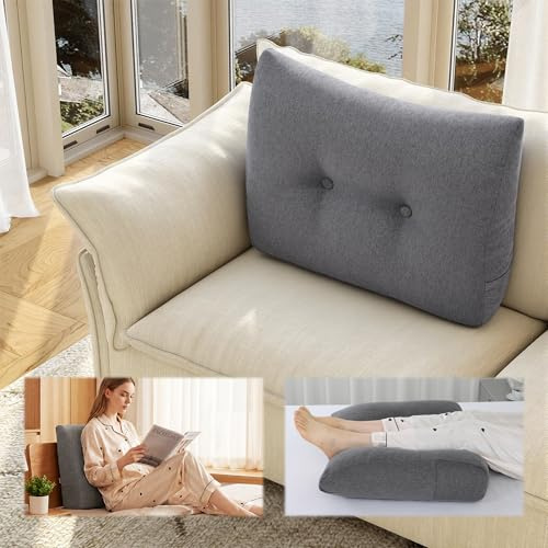 ROYALAY Back Support for Couch Sitting, Memory Foam Back Cushion for Couch, Back Rest Pillow for Sitting in Bed, Wedge Reading Pillow for Sofa