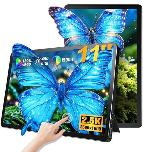 JUNEBOX 11 2.5K Portable Monitor Touchscreen,HDMI for PC MacBook(Black)
