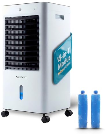 ZENET Mobile Klimaanlage 4-in-1, Luftkühler & Heizgerät (6L, 450 m³/h)