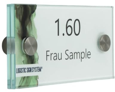 Logistic Sign System Türschild Glas Vitrum B (120/60 mm B2)