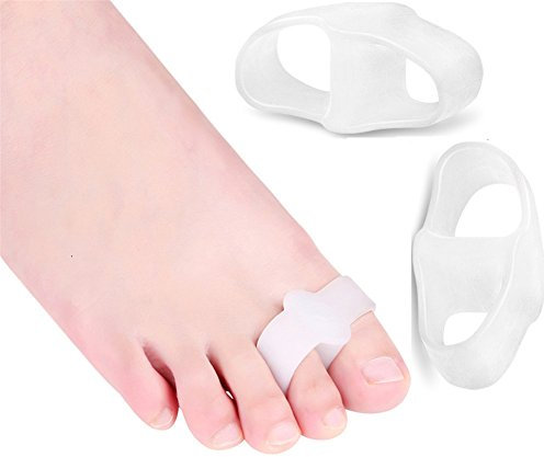 Xwanli 4 Silikon Soft-Gel Zehenspreizer, Zehentrenner für Hallux Valgus Therapie, Vorbeugung von Schmerzen und Entspannung der Füße, Zwei Zehen, Ballenschutz, für Damen Herren & Kinder