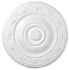 HEXIM Perfect Rosetón de estuco para techo de espuma dura de poliuretano, robusto, elemento decorativo (B3048, diámetro de 615 mm) para lámpara de araña, borde, medallón, decoración interior