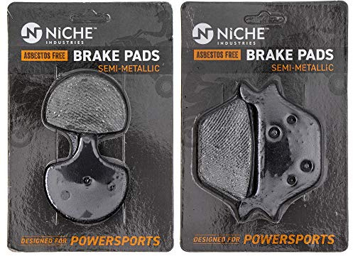 NICHE Front Rear Brake Pad Set for Harley-Davidson 44063-83D Semi-Metallic
