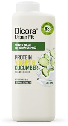 Dicora urban fit | duschgel protein yoghurt och gurka | duschgel uppfriskande effekt och sammetisk mjukhet | Storlek: 400 ml