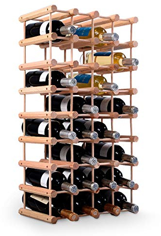 GOPLUS 36 Botellas Estantería para Vino, Botellero Modular Gran Capacidad de Madera de Pino, 85 x 44 x 24 CM