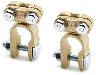 QWORK Terminali Morsetti di Batteria 12V/24V Positivo Negativo Morsetto Staccabatteria per Auto Navi Furgoni, 1 Paio