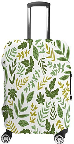 Cubierta de equipaje de viaje Anti-Scratch Maleta Cubierta de equipaje Protector de Ensalada Verdes y Hojas Ajuste Lavable Accesorios a prueba de polvo L