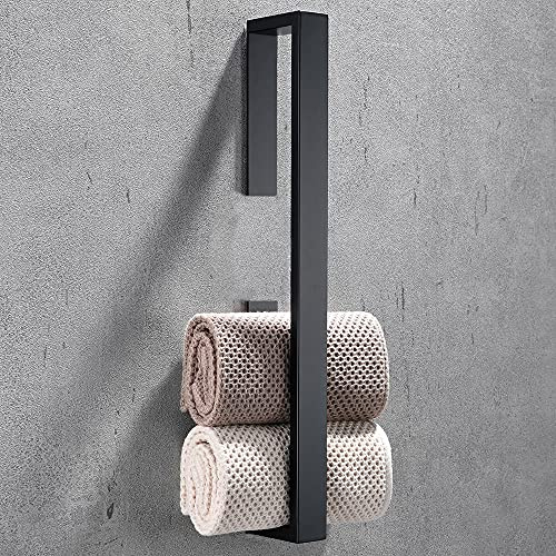 Celbon Handtuchhalter Selbstklebend für Badezimmer SUS304 Edelstahl Handtuchring und Küche ohne Bohren 30cm (Schwarz 40CM)