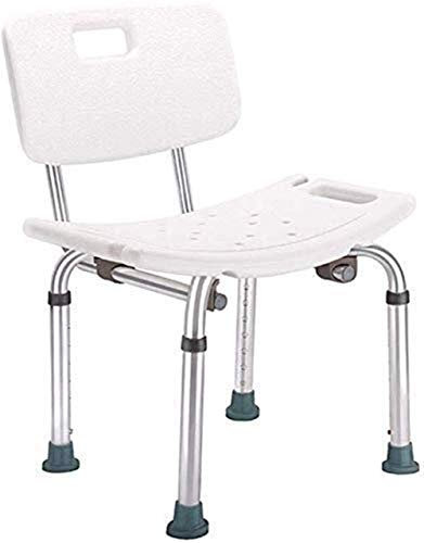 ZJYWMM Sgabello per Doccia Sedile per Vasca da Bagno Sedile per Vasca con Schienale Alluminio Regolabile in Altezza Antiscivolo Leggero Anziani con disabilità Peso 150 kg
