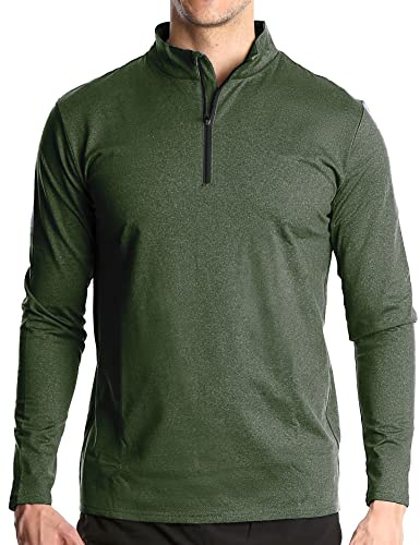 MakingDa Herr 1/4 långärmad joggingbyxor polotröja gym fitness träning löpning, gRÖN, M