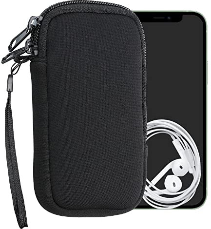 kwmobile Handytasche für Smartphones XS - 3,5/4 - Neopren Handy Hülle Schwarz - Handy Tasche 12,5 x 6,5 cm Innenmaße