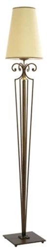 Casa Padrino lámpara de pie Barroco de Lujo óxido/Oro/Crema Ø 30 x A. 180 cm - Magnífica lámpara de pie de Metal de Estilo Barroco con Pantalla Redonda - Calidad de Lujo