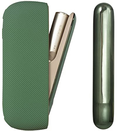 YiTenn Set 2 in 1 custodia protettiva con coperchio laterale per IQOS iluma, accessori in silicone + plastica ABS (verde mela)