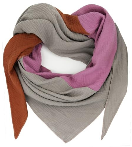 Gloop Damen XXL Strick Dreieck Schal Halstuch Baumwolle Dreieckstuch Musselin Schal ohne Kratze an Haut Made in Italy