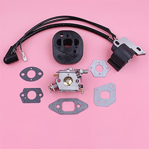 JOBOUND Förgasare Carb Tändspole for Partner 350 351 370 Insugspackning Motorsåg Reservdel till for Walbro 33-29 Gräsklipparen tändspole
