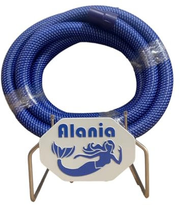 EVA-Schwimmbadschlauch ALANIA DN 38 mm mit Muffen + PE-Geflecht + Wandhalterung| Pool Schwimmbecken Reinigung | Made in Germany (10 m)