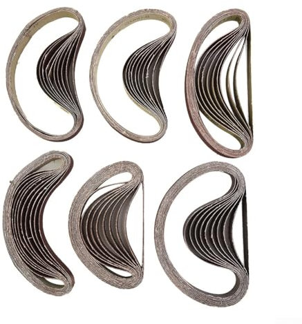 Heavy Duty Sanding Belts, 60pcs, 13x457 mm, Designed for Black&Decker Power Files, Assorted Grits