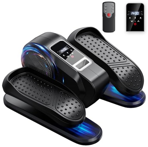 Elliptical Machine Under Desk, Foot Pedal Exerciser for Elderly, Elliptical Cross Trainer for Home Gym Office, Leg Exerciser Sitting down Elderly with 12 Adjustable Speeds Remote Control Non-slip Pad