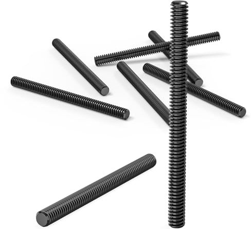 Dayalo 6 Stück Gewindestangen M8 x 100mm, Gewindestab, Gewindestift Aus Edelstahl A2V2, Schwarzes Oxid, DIN976