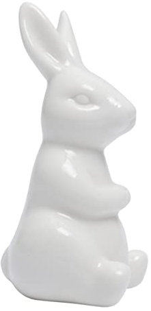 GARVALON Mini-tischdeko Aus Keramik Tiermotiv Weiß Einfach Aber Modernes Wohnschmuck-Ornament Für Schreibtisch Oder Bücherregal