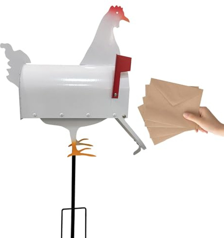 Cassetta postale a forma di pollo – Cassetta postale creativa a forma di animale – Cassetta postale a forma di animale, coperchio per cassetta postale in metallo, cassetta postale avvolta,