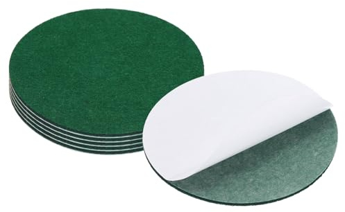 PATIKIL 6pcs Hoja Redonda de Fieltro, 127mm Adhesivo Base de Lámpara Almohadillas de Fieltro Suave Antideslizante Antiarañazo para Lámpara de Pie Mubles Silla DIY Manualidad, Verde Oscuro
