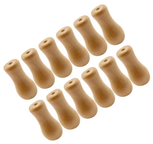 Mobestech 12pcs Wooden Blind Pull Cord Knobs for Roller Shades, Beige