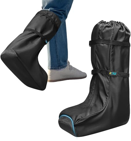 ECISZ Walking Boot Cover for Tall Medical Cast Fracture Boot Foot Cast Cover Orthopedic Brace, Walker Boot Cover for Outdoor Rain Winter Snow, Medical Boot Protector with Anti-Slip Rubber Sole