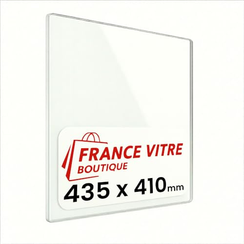Godin - modèle : ormoy - 435 x 410 x 4 mm - Vitre d’Insert pour cheminée et poêle à Bois - Verre de Rechange Haute température - jusqu'à 800°C