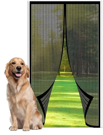 Zanzariera per Porta Magnetica 78 x 240 cm Robusta Traspirante Zanzariera Magnetiche per Porte Finestre per Porte D'Ingresso, Finestra, Nero