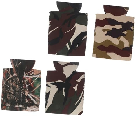 VALICLUD Fundas Para Latas De Cerveza 330 Ml 4 Piezas Neopreno Aislante Resistente Al Desgaste Colores Camuflaje Ciclismo Picnic Senderismo