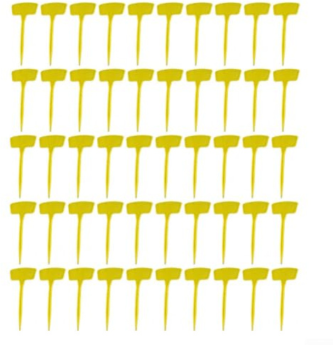 For Durable Lot de 50 étiquettes en plastique pour plantes pour jardin, conçues pour écrire avec des marqueurs et rester intactes dans des conditions extérieures (jaune)